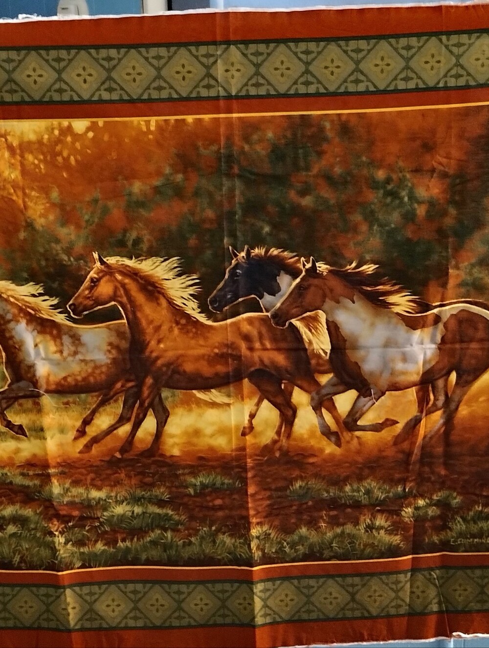 Beautiful Horse Cotton Fabric Panel